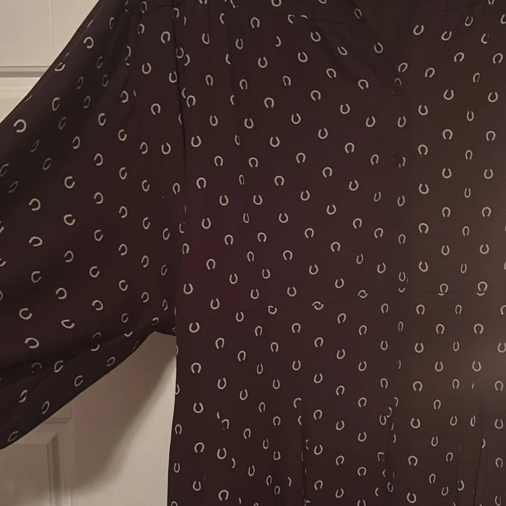 A6 - Ann Taylor horseshoe belted dress size 8 - Picture 7 of 9